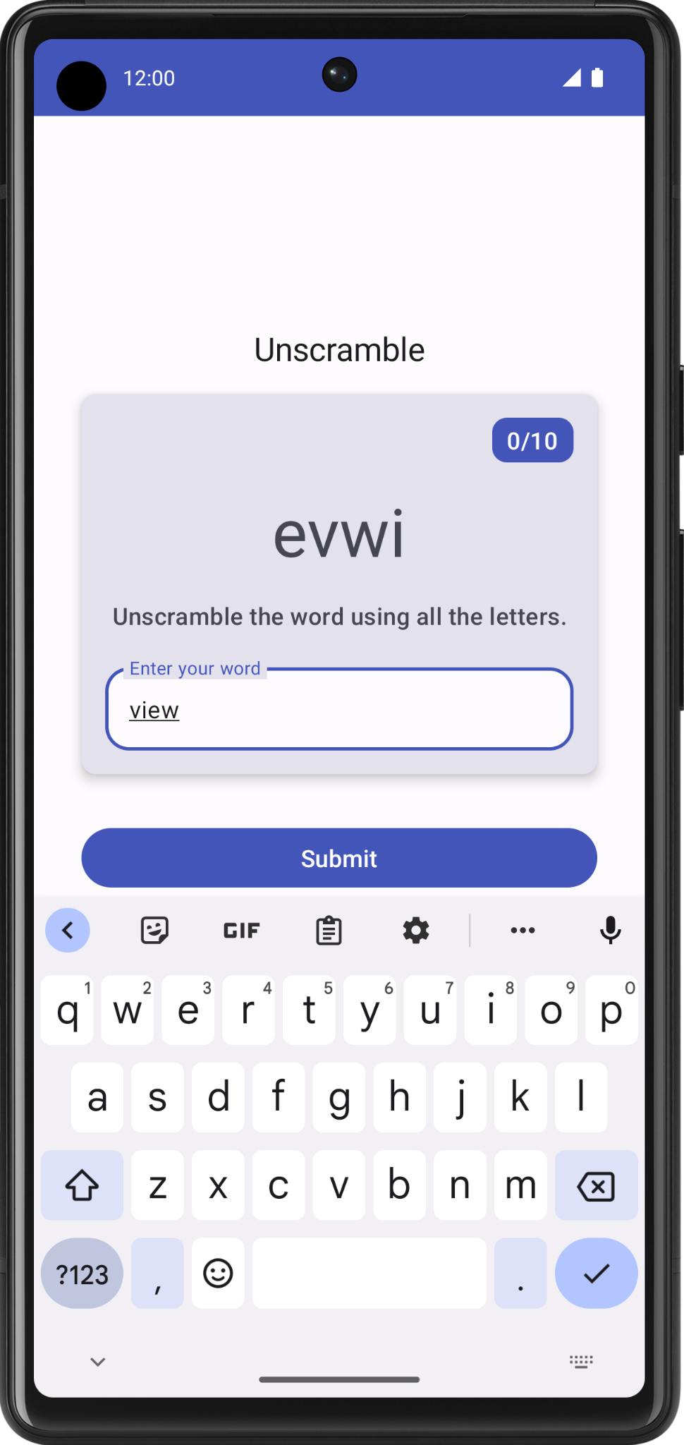 Game screen with user guess in the text field  ed10c7f522495a.png
