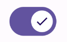 Um botão de alternância que usa o parâmetro "thumbContent" para mostrar um ícone personalizado quando marcado.