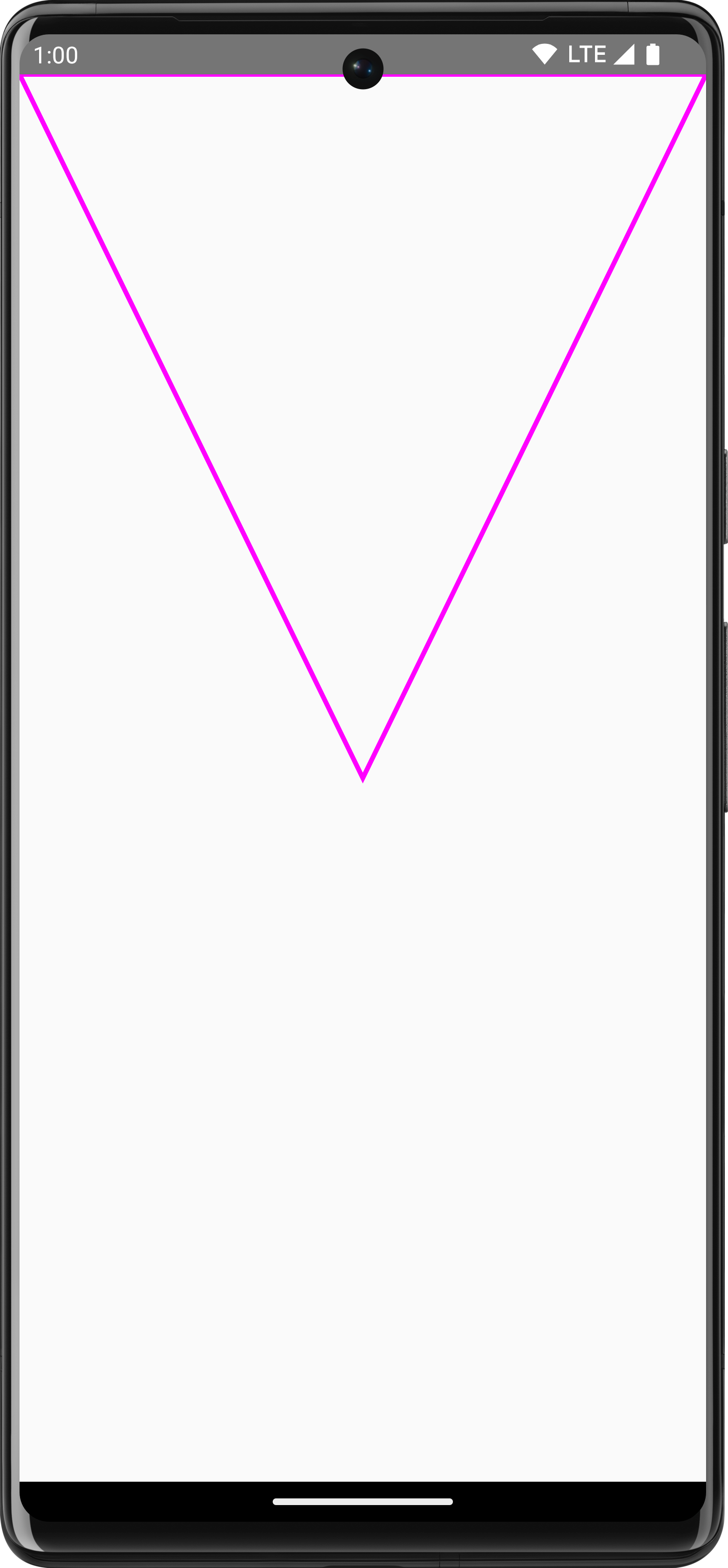 Triangle violet à l'envers dessiné dans Compose