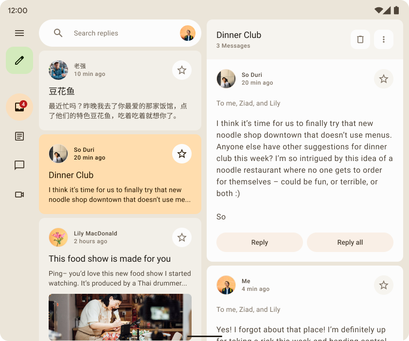 Beispiel-App für Antworten mit Material Design 3