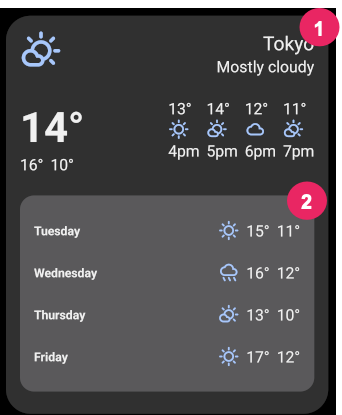 Tokyo hava durumu widget'ı