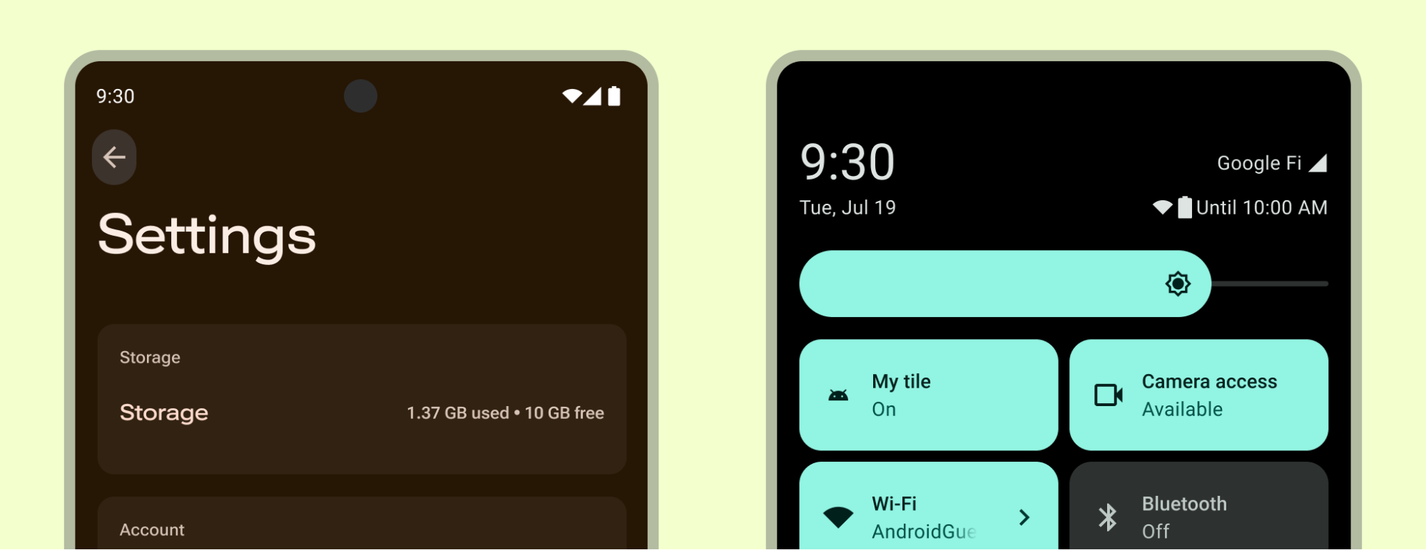 Ekran ustawień na urządzeniu mobilnym