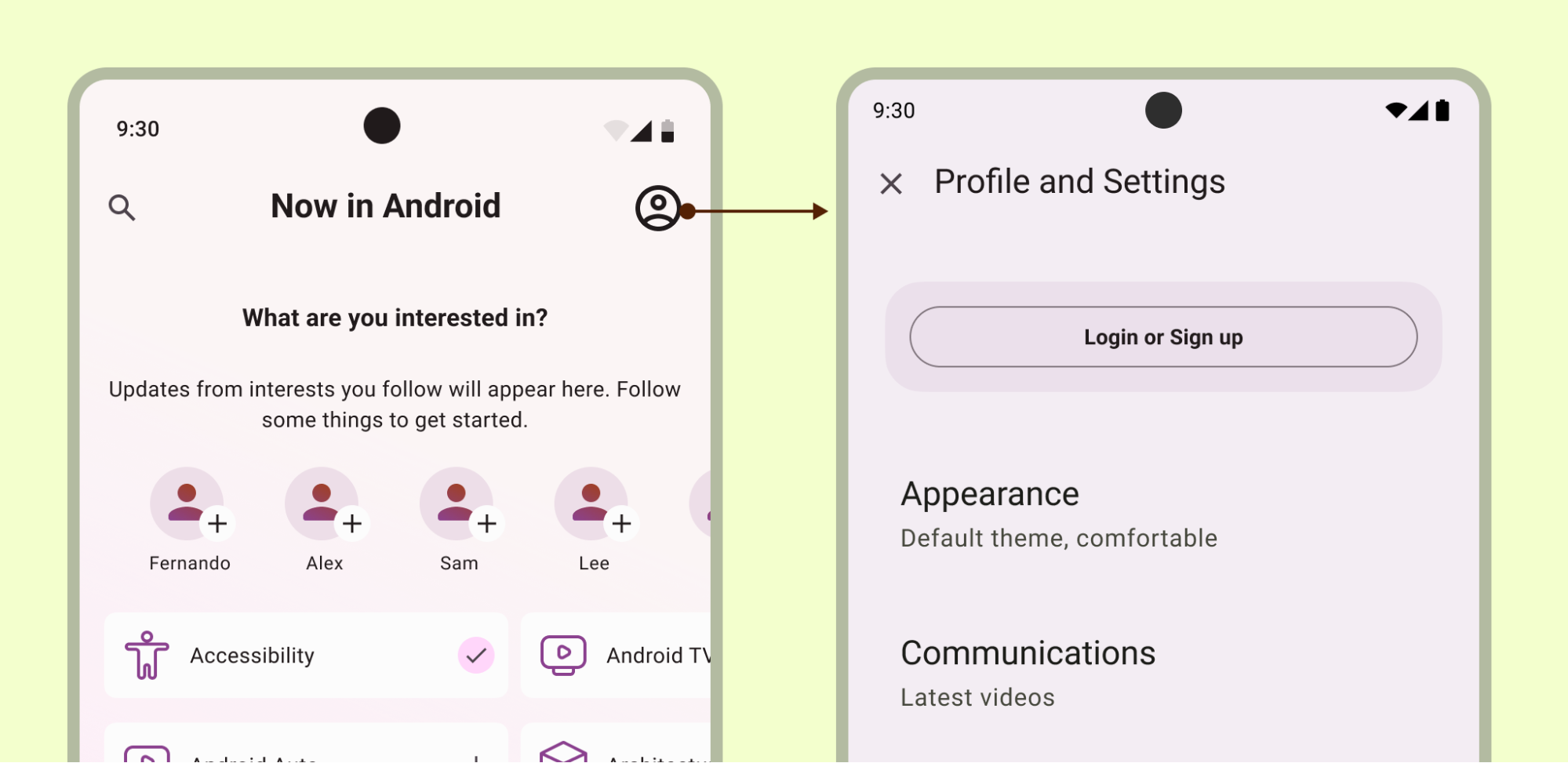 paramètres accessibles même lorsque vous n&#39;êtes pas connecté