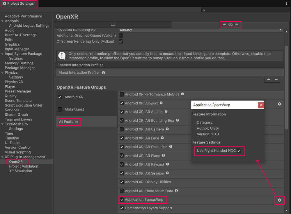 스페이스 워프의 Unity 설정