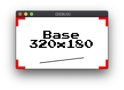Mode étirement désactivé avec une résolution d'écran de 320 x 180