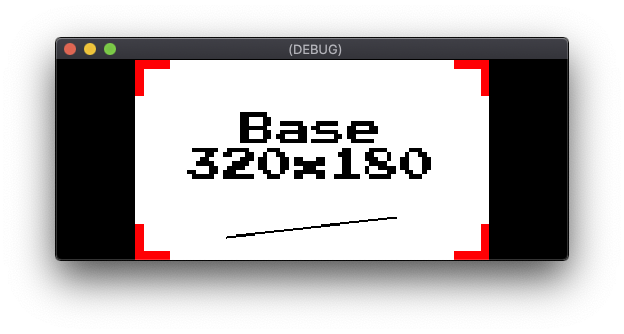 Fenêtre d'affichage en mode étiré, avec format étiré "keep" et une résolution d'écran de 512 x 200