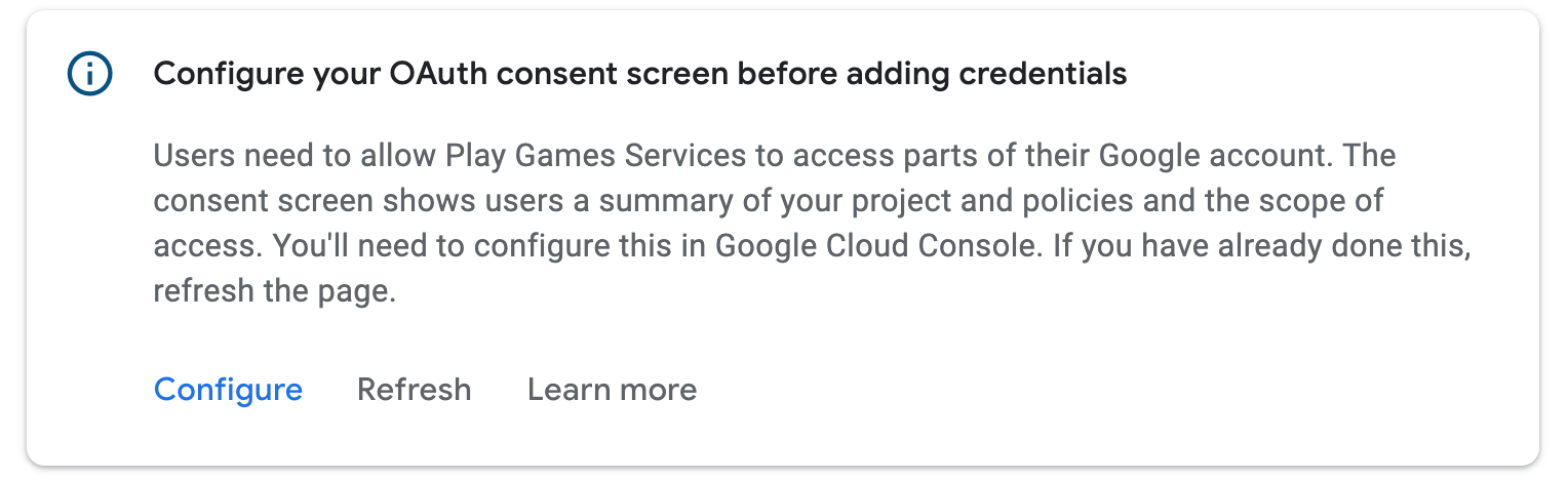 הצגת בקשה להגדרת מסך ההסכמה של OAuth