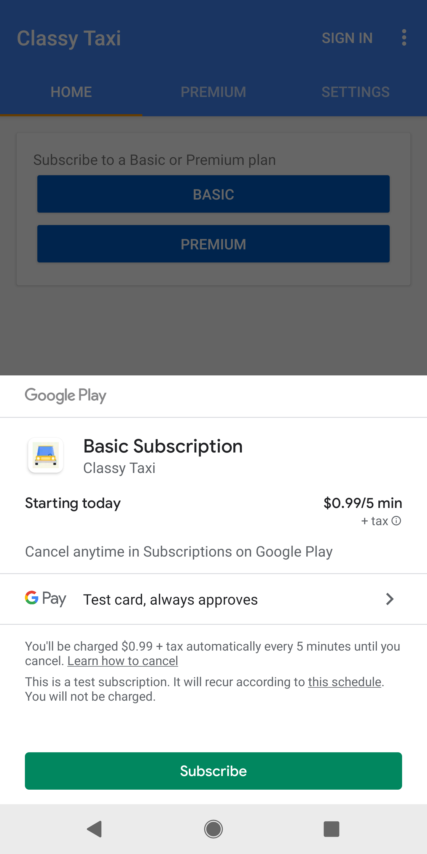 صفحه خرید google play اشتراکی را نشان می دهد که هست برای خرید موجود است