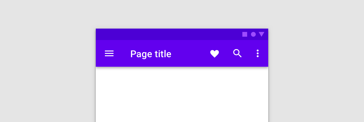 Exemple de barre d'application supérieure