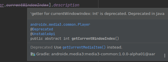 屏幕截图:如何显示 JavaDoc(包含已弃用方法的替代方法)
