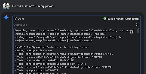 Temsilci, projenizi oluşturur ve hataların olup olmadığını değerlendirir.