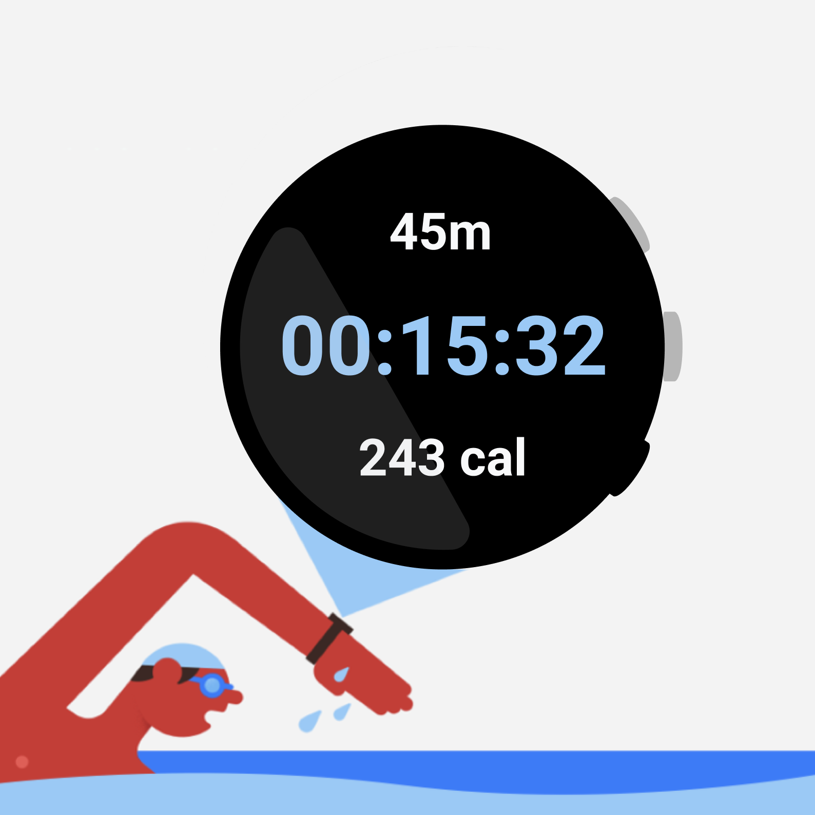 Fitness app multifunction button example